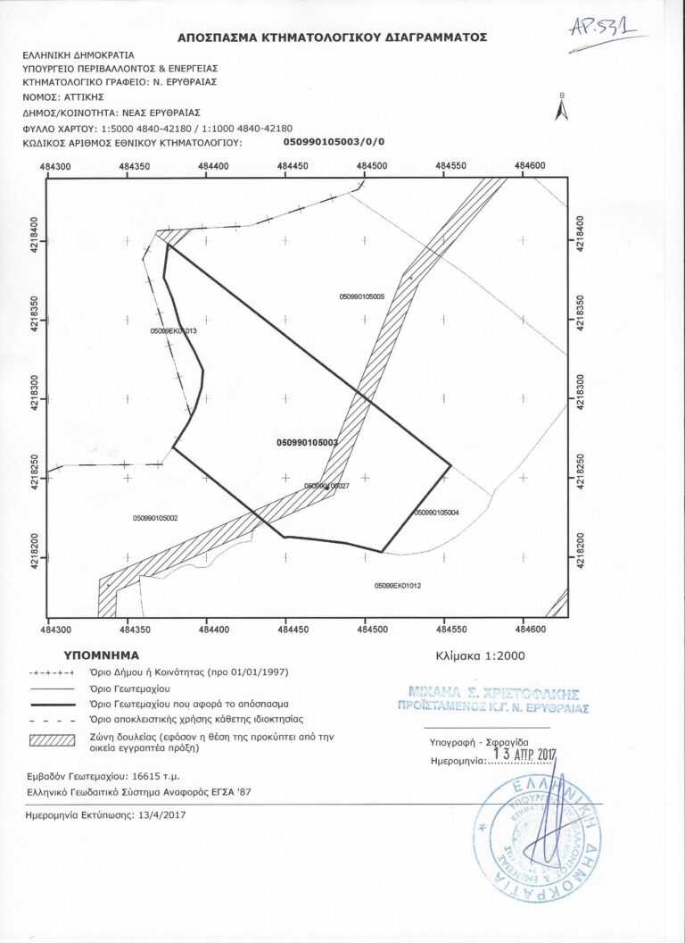 cadastre diagram KAEK 050990105003